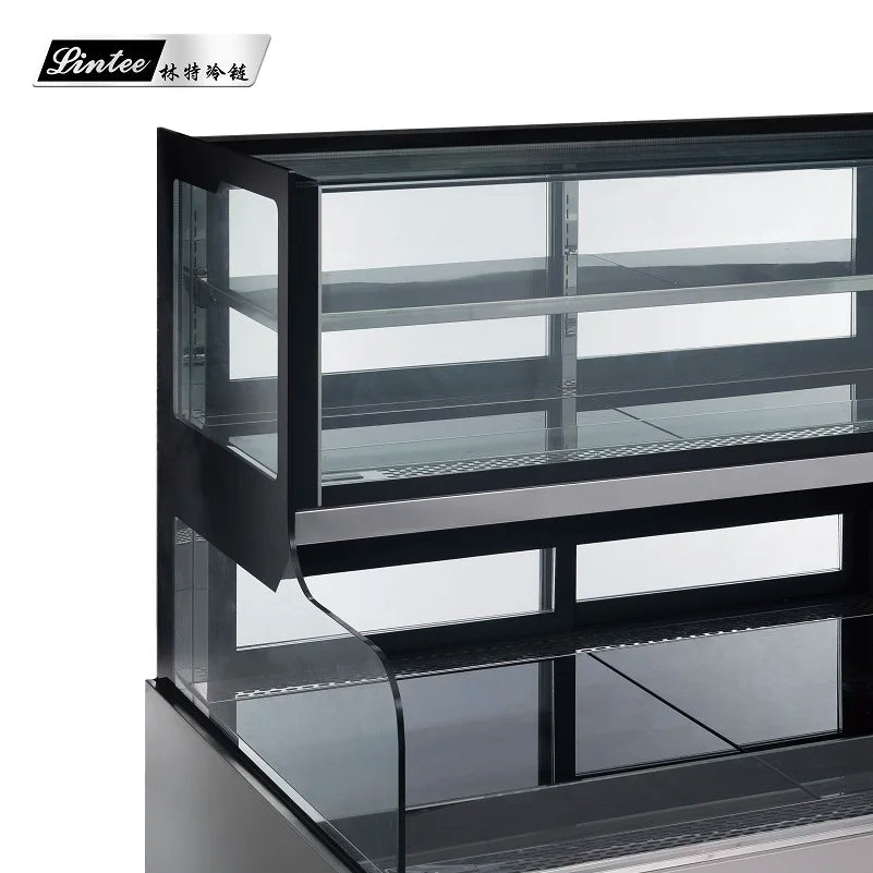 commercial upright refrigeration tool transparent glass door display fridge cake chiller refrigerator cabinet