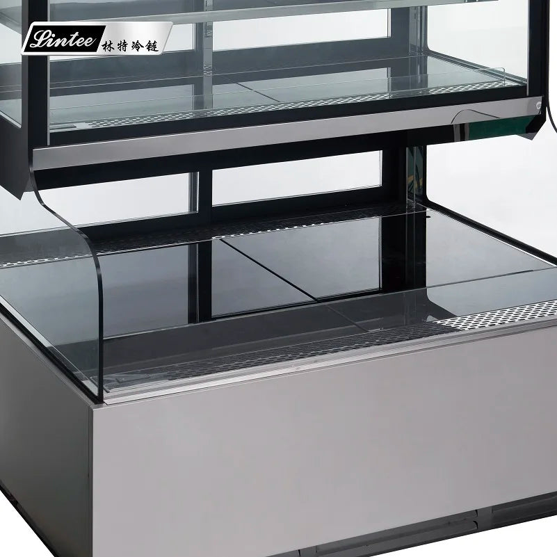 commercial upright refrigeration tool transparent glass door display fridge cake chiller refrigerator cabinet