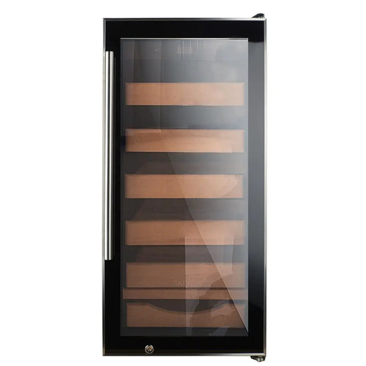 compressor stainless steel door with silver panel cigar cooler cellar