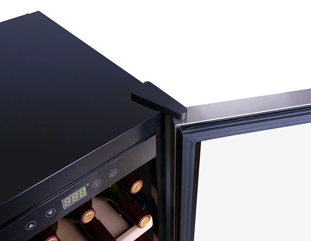 compressor stainless steel door with silver panel cigar cooler cellar
