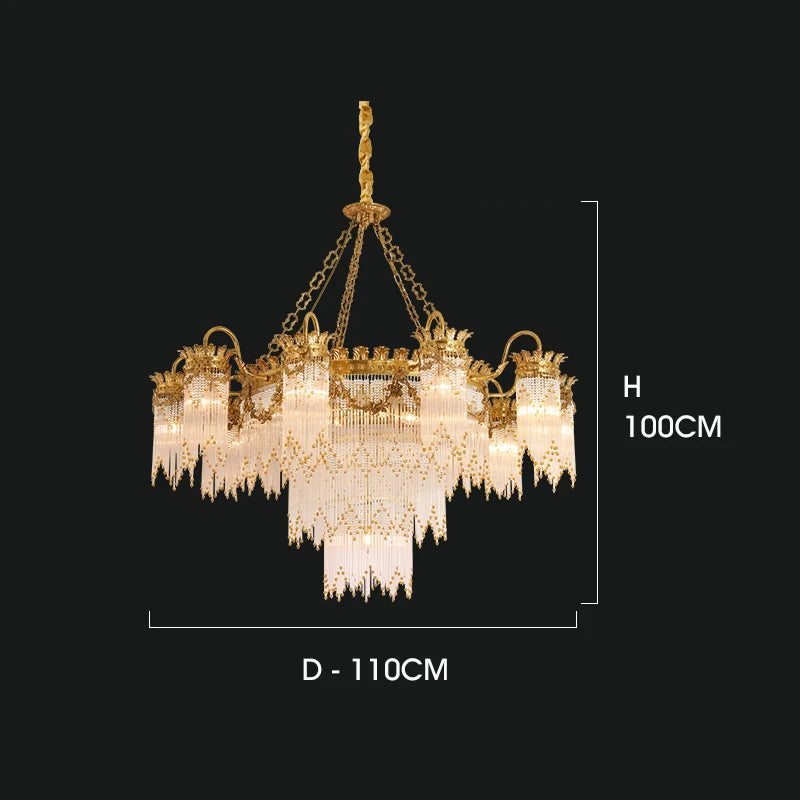 copper crystal chandelier French living room restaurant bedroom palace court luxury atmosphere Hotel Villa creative lamps