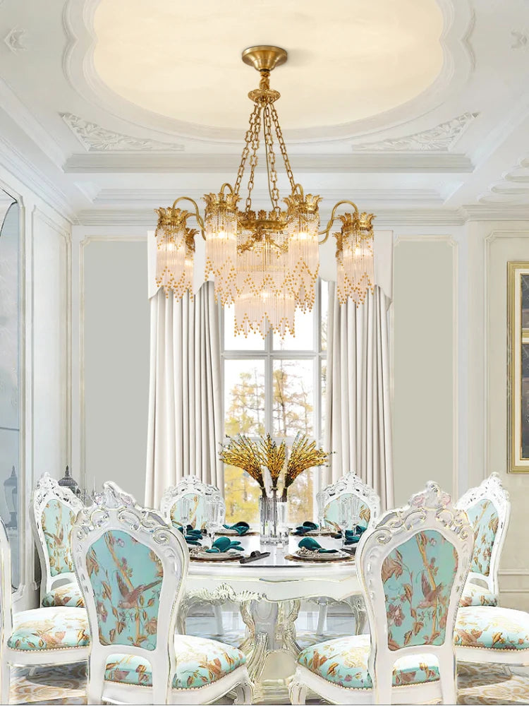 copper crystal chandelier French living room restaurant bedroom palace court luxury atmosphere Hotel Villa creative lamps