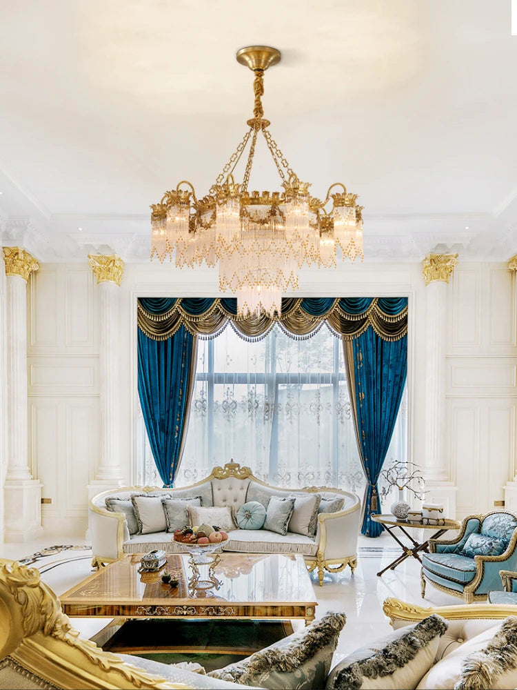 copper crystal chandelier French living room restaurant bedroom palace court luxury atmosphere Hotel Villa creative lamps