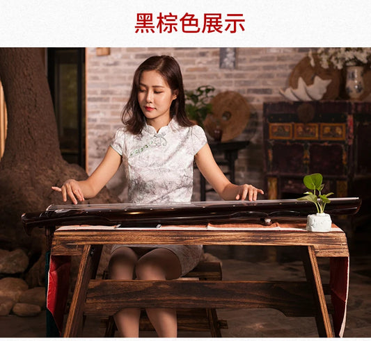 dark brown guqin fu xi Type Lyre Chinese 7 Strings Ancient Zither old Chinese musical instrument Gu Qin solid AAA fir Guqin