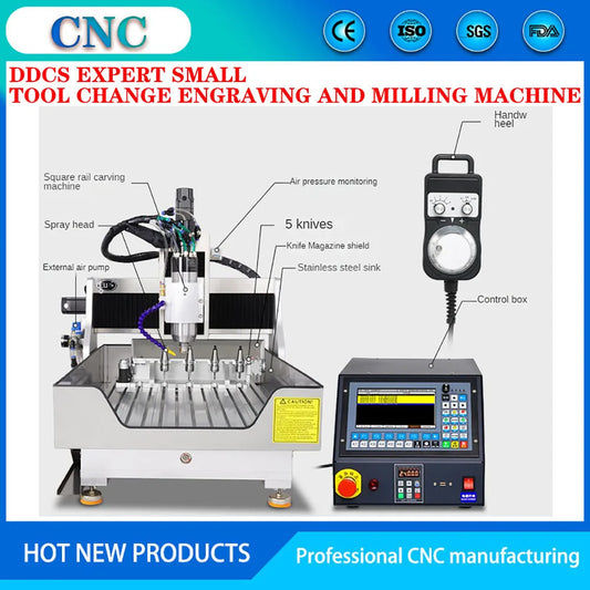 ddcs-expert CNC 3AXIS engraving machine small automatic tool change precision engraving machine processing with knife library