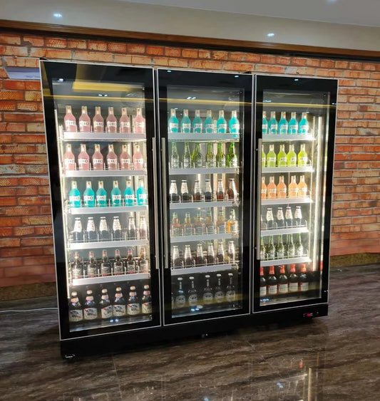 drink chiller 4 glass door upright beverage cooler commercial display refrigerator fridge