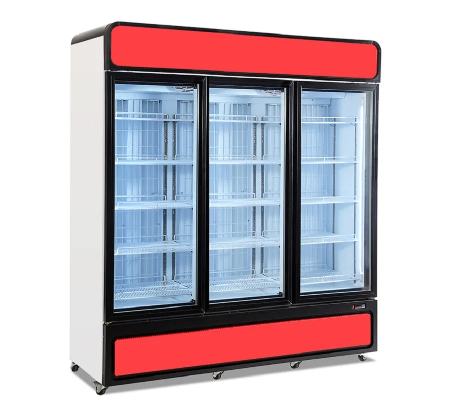 drink display fridge commercial supermarket refrigeration equipment glass door vertical refrigerator