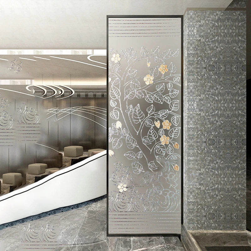 glass partition wall screen modern minimalist living room decoration stainless steel partition screen