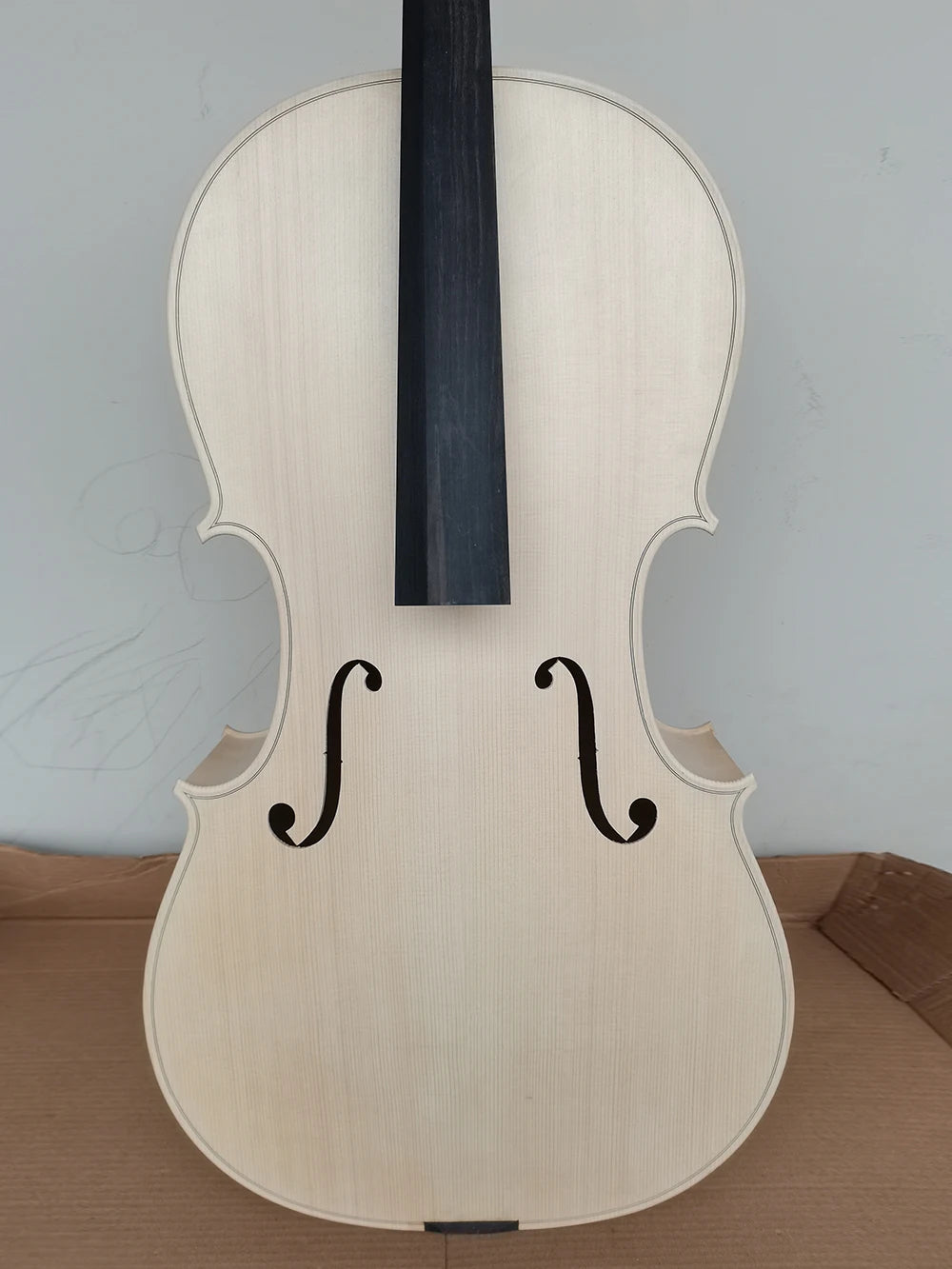 MMOOKA hand flame Maple white embryo Cello unfinished Cello 4/4 Custom 1/2 3/4 Spruce wood solid wood white Cello DIY ebony fingerboard