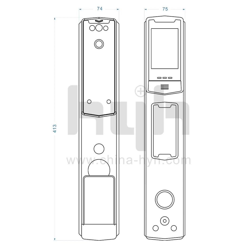 hyh Biometric Fingerprint Lock 3D Face Recognition Camera Intelligent Fingerprint Password RFID Card Automatic Lock for Security