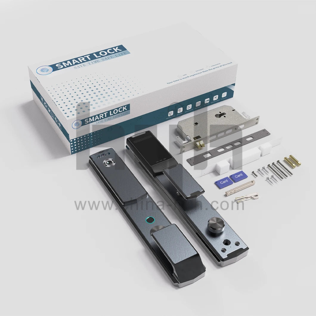 hyh Biometric Fingerprint Lock 3D Face Recognition Camera Intelligent Fingerprint Password RFID Card Automatic Lock for Security