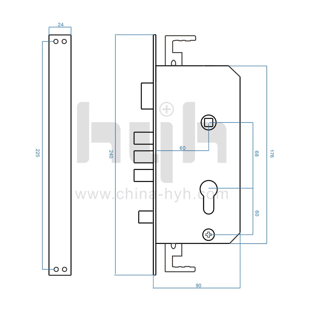 hyh Biometric Fingerprint Lock 3D Face Recognition Camera Intelligent Fingerprint Password RFID Card Automatic Lock for Security