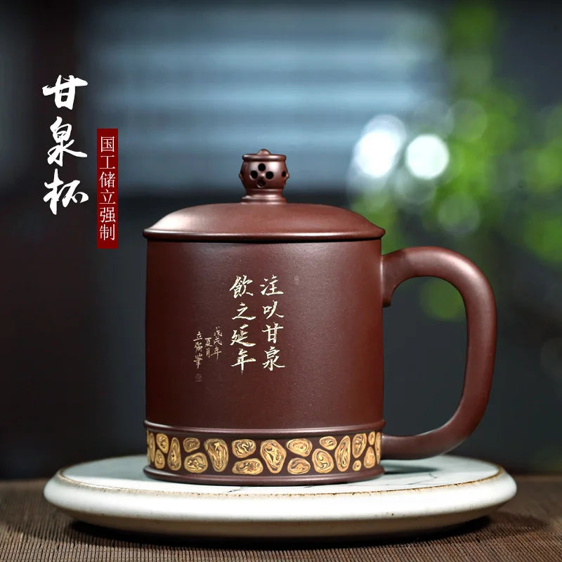 joy pot 】 yixing recommended the engineering ChuLiQiang all hand undressed ore old purple clay ground mud oasis glass