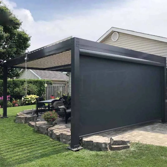 louvered pergola motorized aluminium garden outdoor electric louvered pergola aluminum