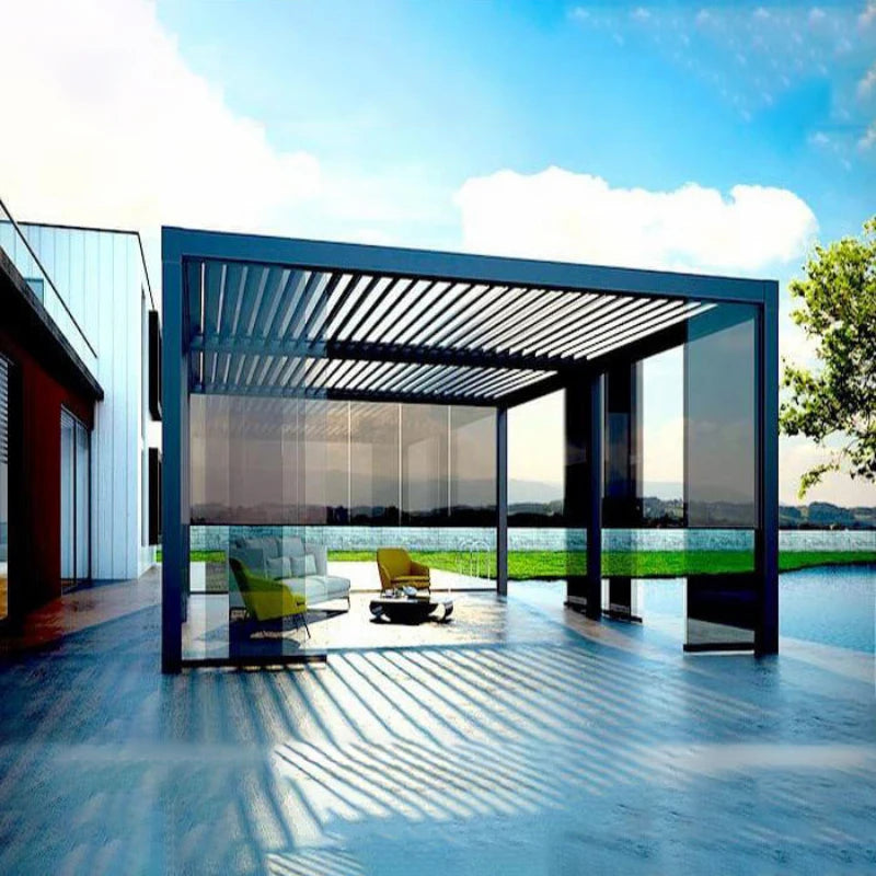 louvre roof pergola aluminum retractable canopy pergola Luxury Garden Gazebo Patio Cover Roof Canopy Louver Roof
