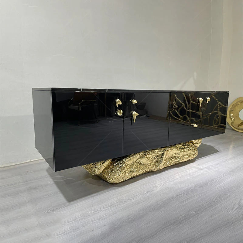 luxury modern design metal stump solid wood locker can do marble top sideboard buffet cabinet