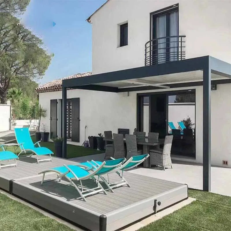 modern aluminum pergola full cassette awning rainproof pergola electric pergola roof