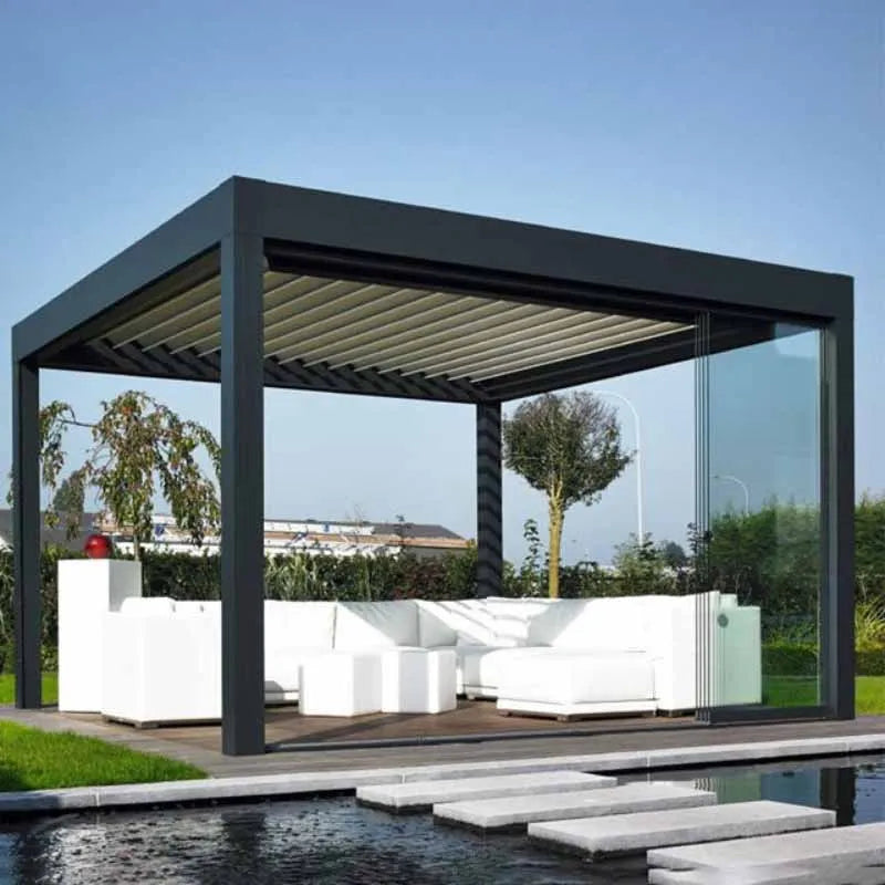 motorized pergola garden pergola aluminium metal waterproof pergola