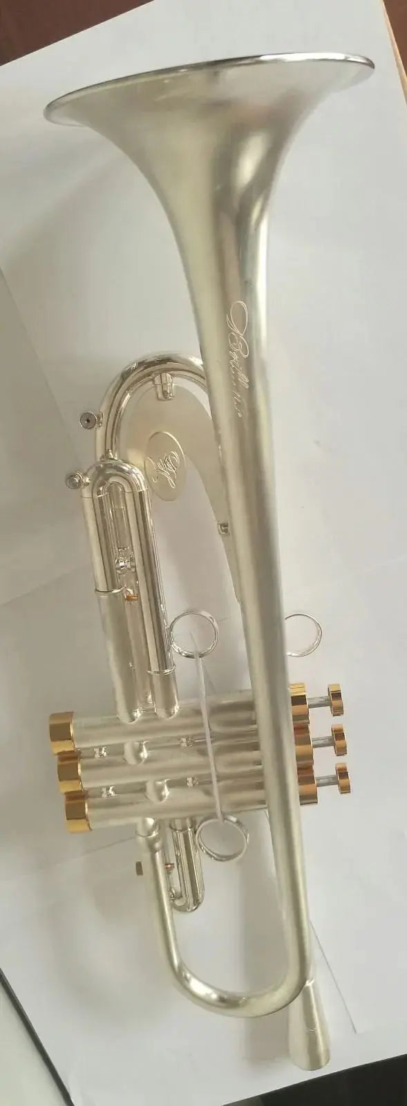 music B flat Bb key polish silver plated trumpet heavy metal plate