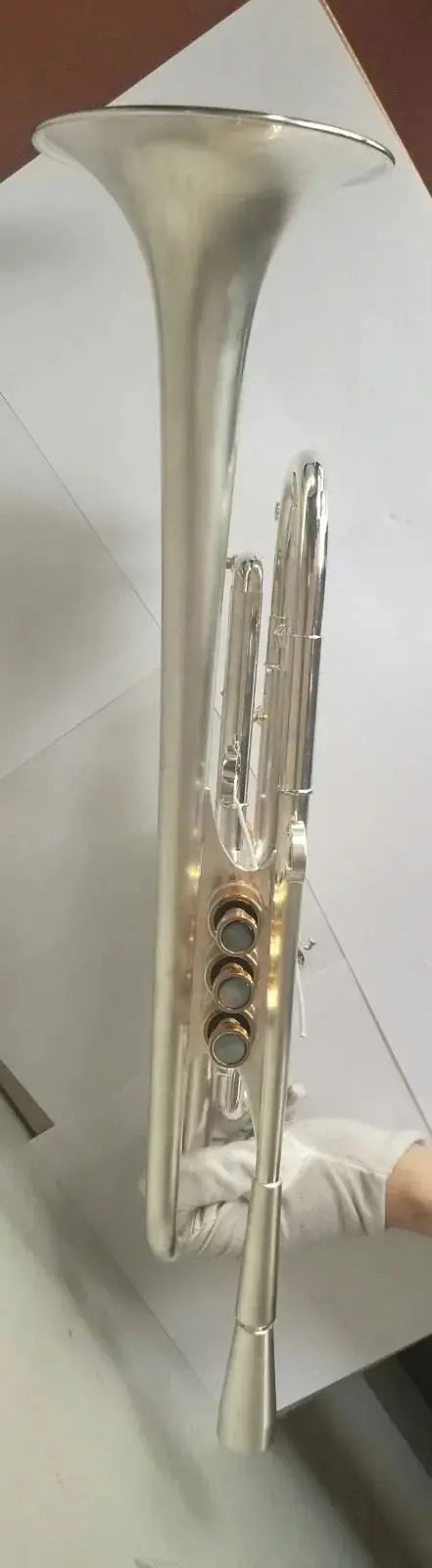 music B flat Bb key polish silver plated trumpet heavy metal plate