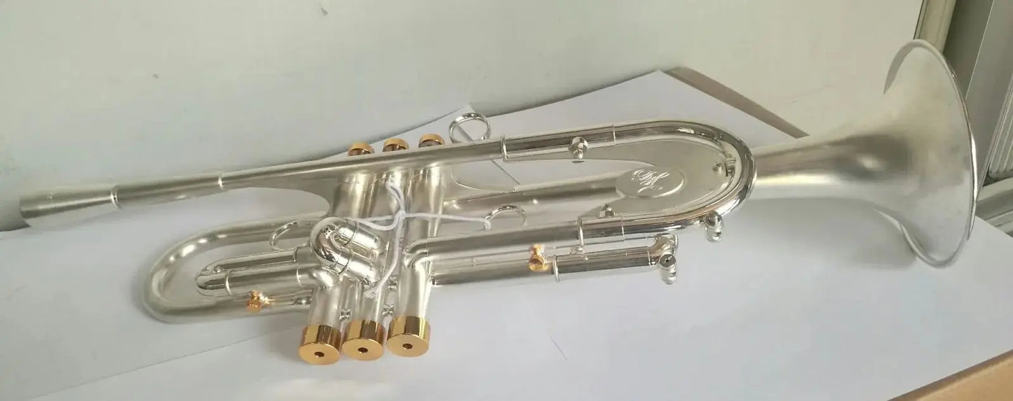 music B flat Bb key polish silver plated trumpet heavy metal plate
