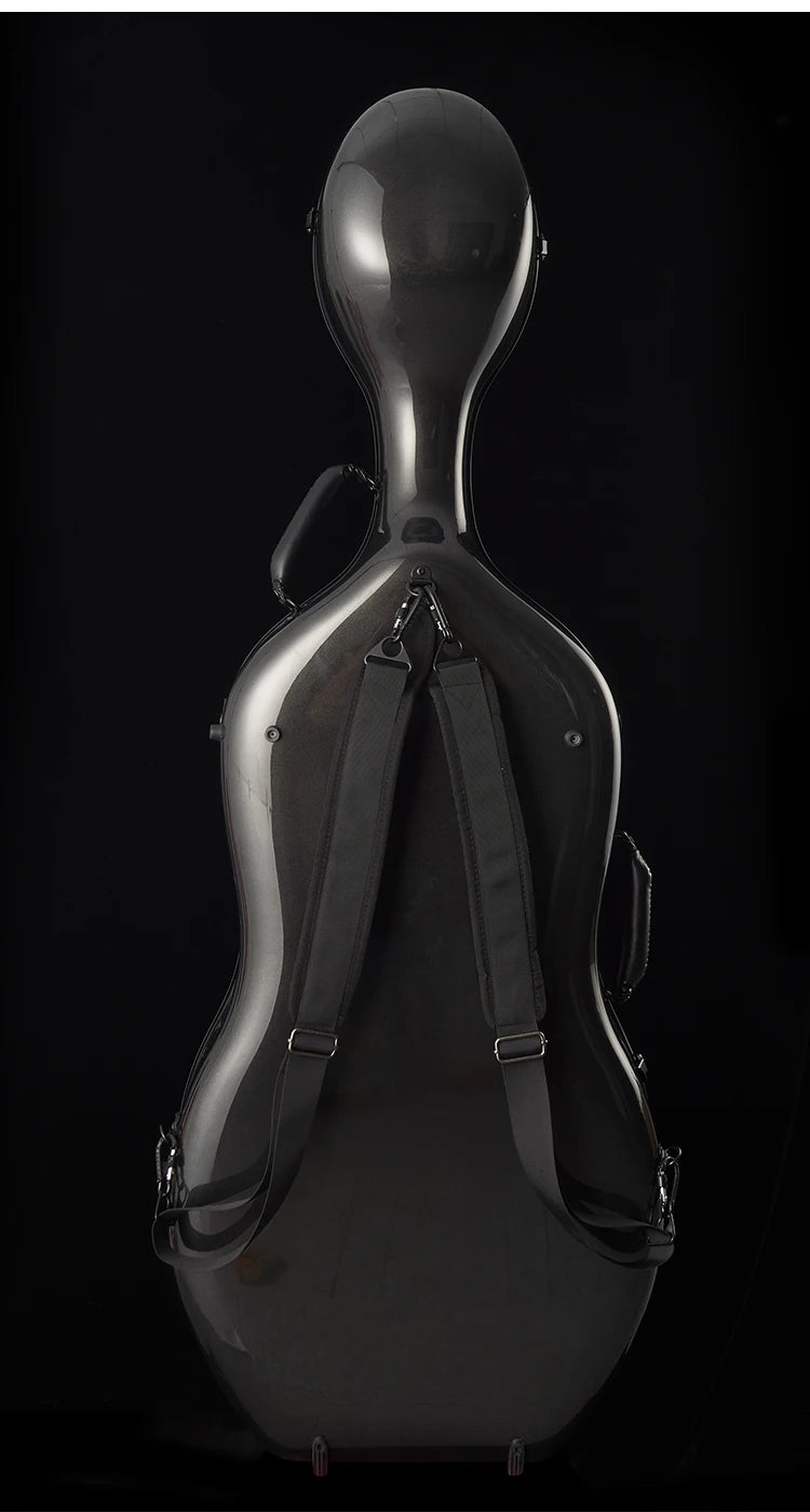 MMOOKA new full size cello case carbon fiber 4/4 high strength BLACK