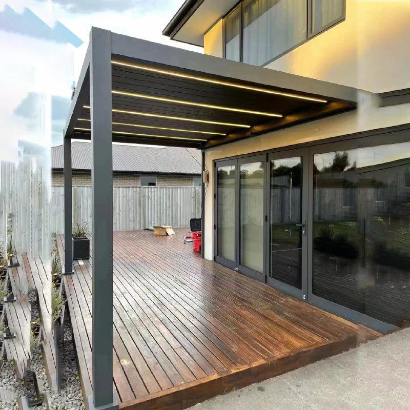 pergola motorized louver motorized waterproof pergola canopy Aluminium Pergola-aluminium Bioclimatic