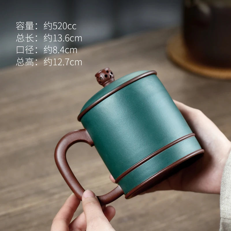 pot 】 yixing purple sand cup national expressway ChuLiQiang all hand ink chlorite batter cover cup magpie on branches
