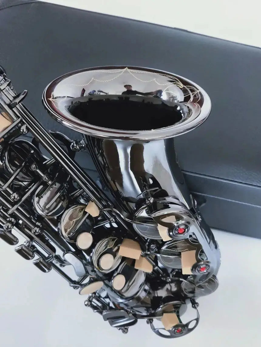 professional grade New Quality A-901E flat Alto saxophone Black Nickel Gold musical instruments Super played Sax