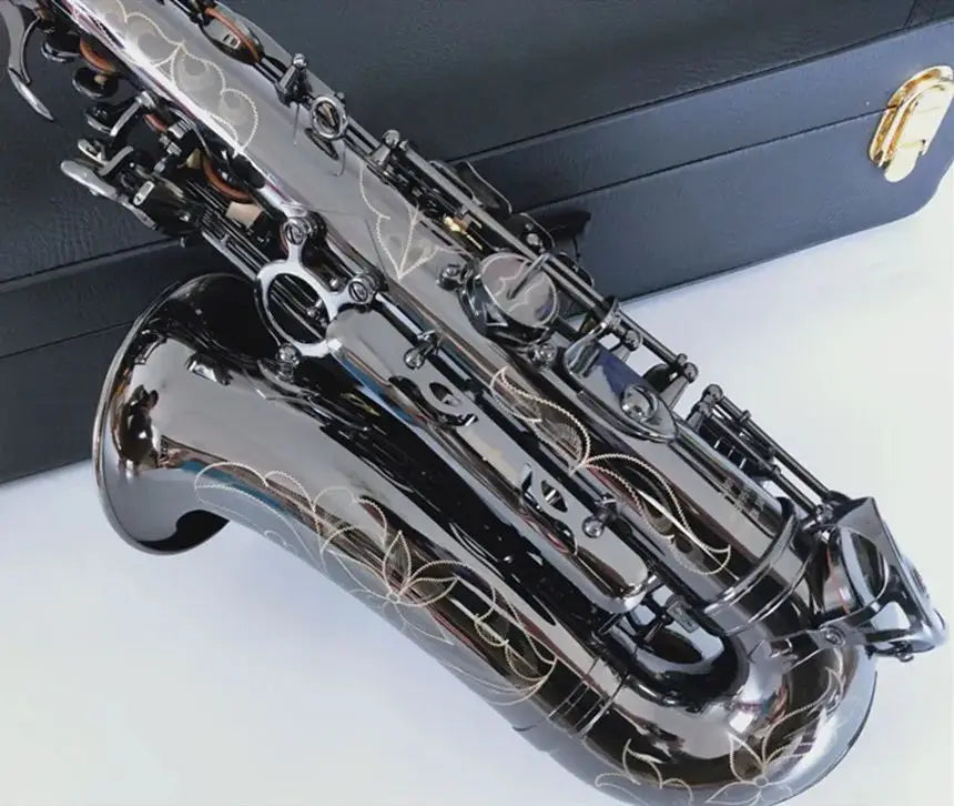 professional grade New Quality A-901E flat Alto saxophone Black Nickel Gold musical instruments Super played Sax