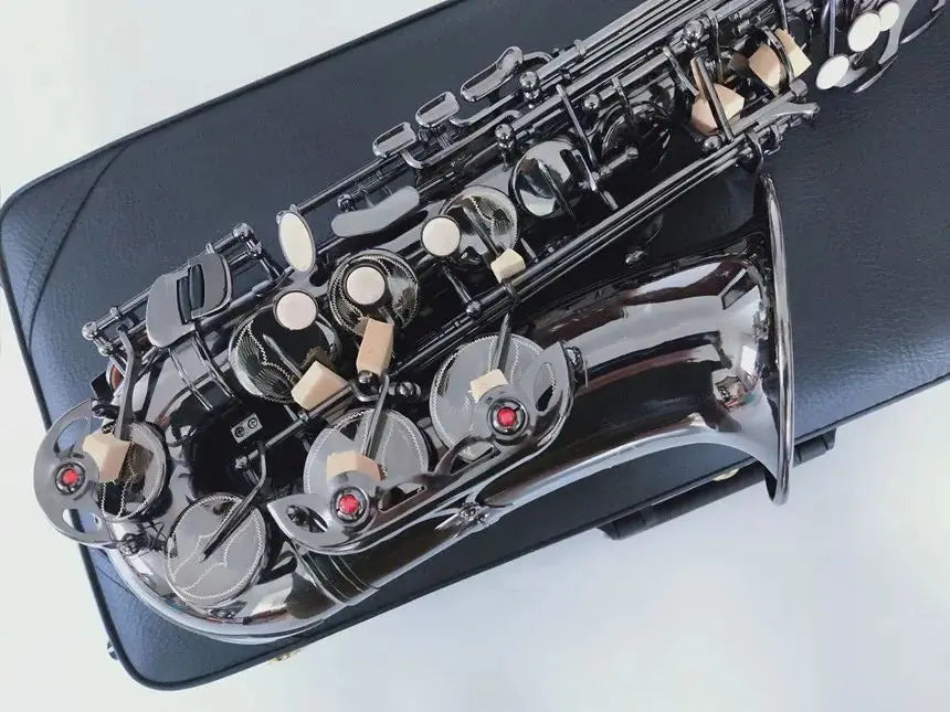 professional grade New Quality A-901E flat Alto saxophone Black Nickel Gold musical instruments Super played Sax