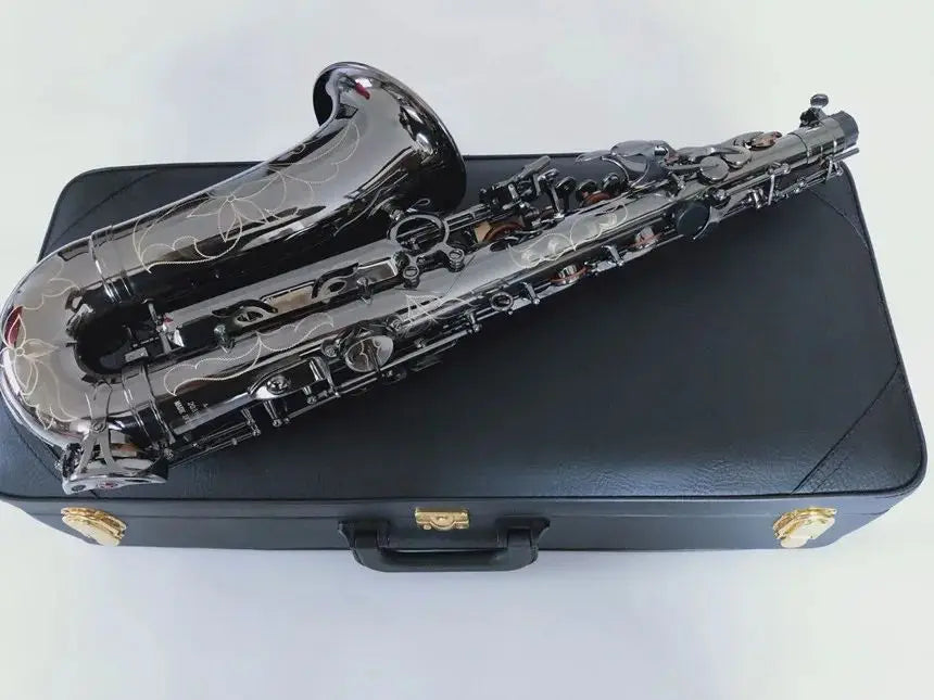 professional grade New Quality A-901E flat Alto saxophone Black Nickel Gold musical instruments Super played Sax