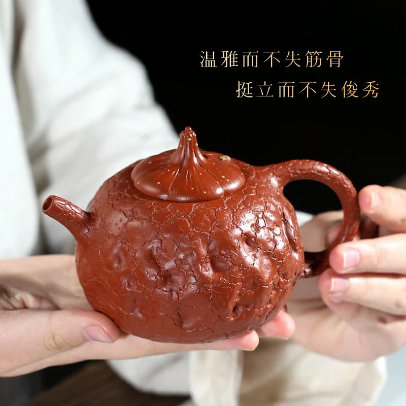 |purple clay teapot in Xiyin pottery mansion Chen Zhenquan handmade raw ore Dahongpao spring pot Gong Chunhua tea pot