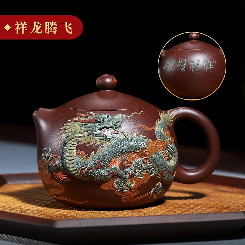 |recommended old painted purple clay famous heap pure manual teapot household pot of kung fu tea teapot large capacity
