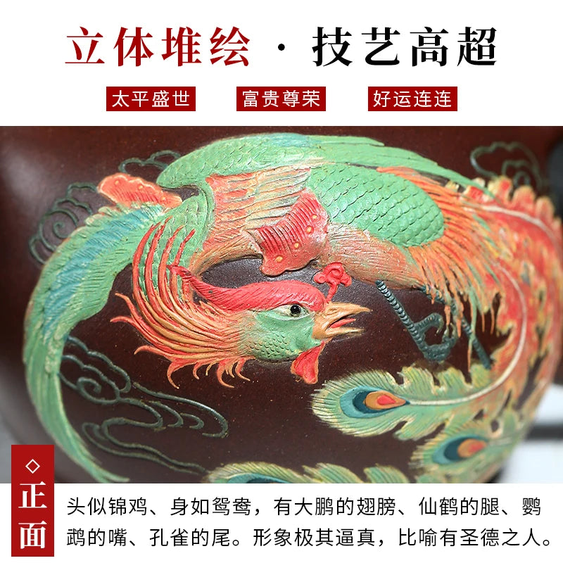 |recommended old painted purple clay famous heap pure manual teapot household pot of kung fu tea teapot large capacity