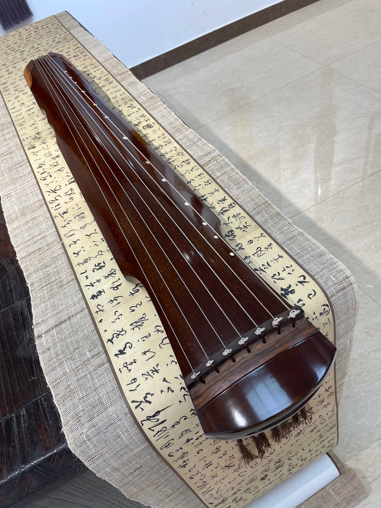 shorty Chinese guqin fu xi Type 98cm tall mini Lyre Chinese 7 Strings Ancient Zither Chinese Musical Instruments zither