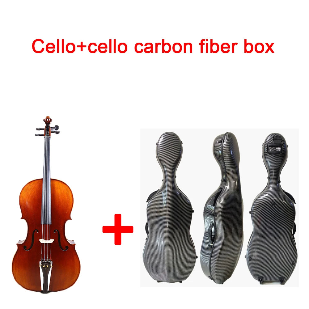 MMOOKA superior quality solid wood handmade cello 4/4 7/8 Flame  Maple back panel varnish cello stringed instrument professional cello