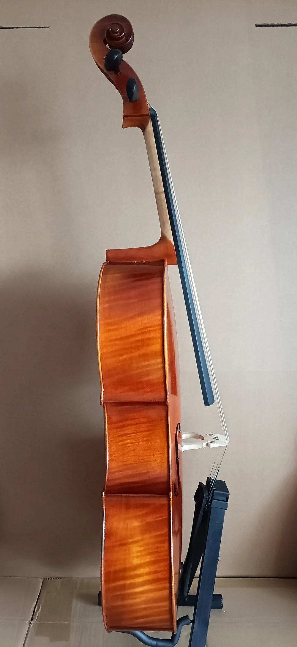 MMOOKA superior quality solid wood handmade cello 4/4 7/8 Flame  Maple back panel varnish cello stringed instrument professional cello