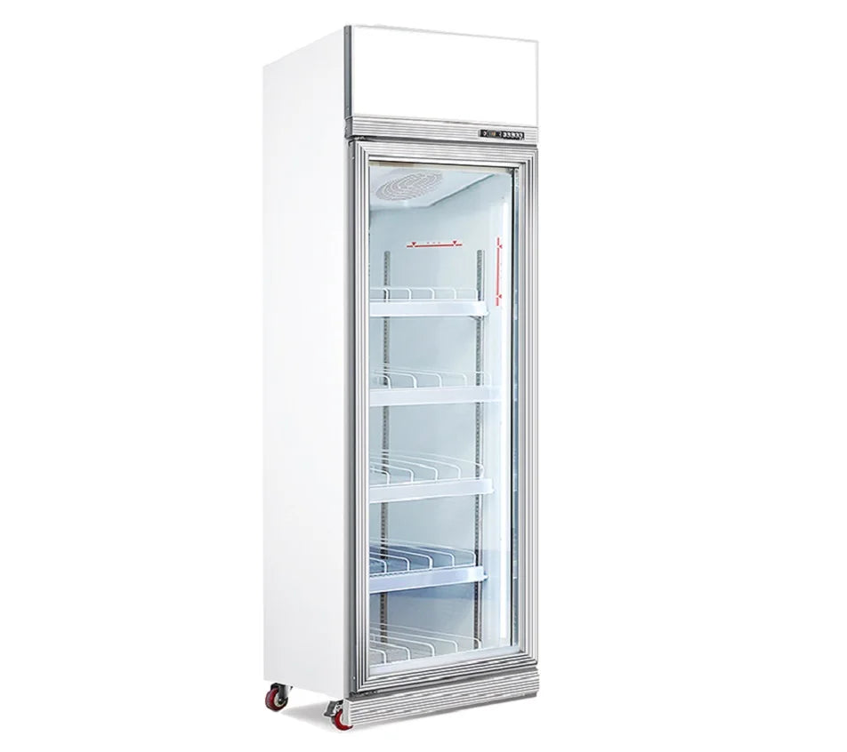 supermarket cake display fridge drink chiller upright glass single door compact refrigerators
