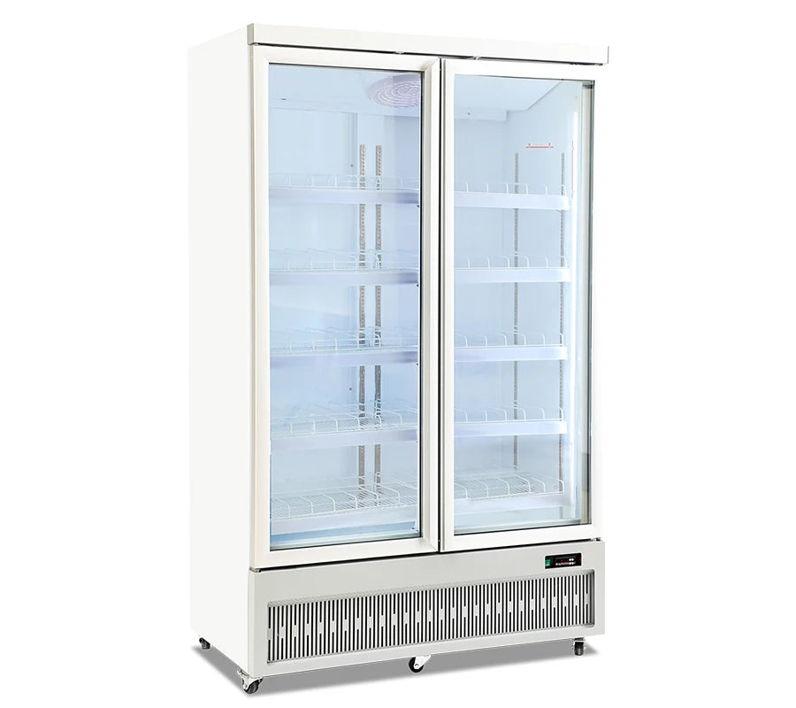 supermarket drink chiller display showcase fridge glass door side-by-side refrigerators
