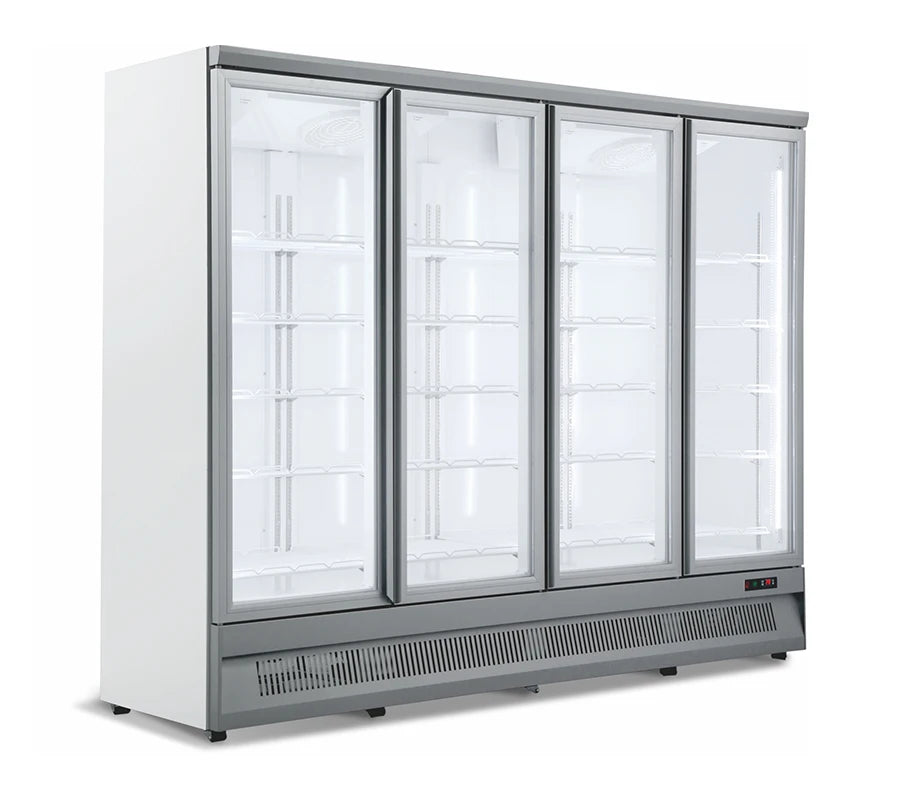 supermarket equipment showcase commercial glass 4 Glass door upright freezer Auto Defrost Upright Beverages