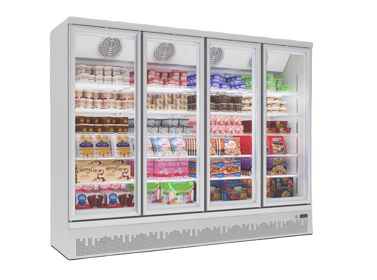 supermarket equipment showcase commercial glass 4 Glass door upright freezer Auto Defrost Upright Beverages