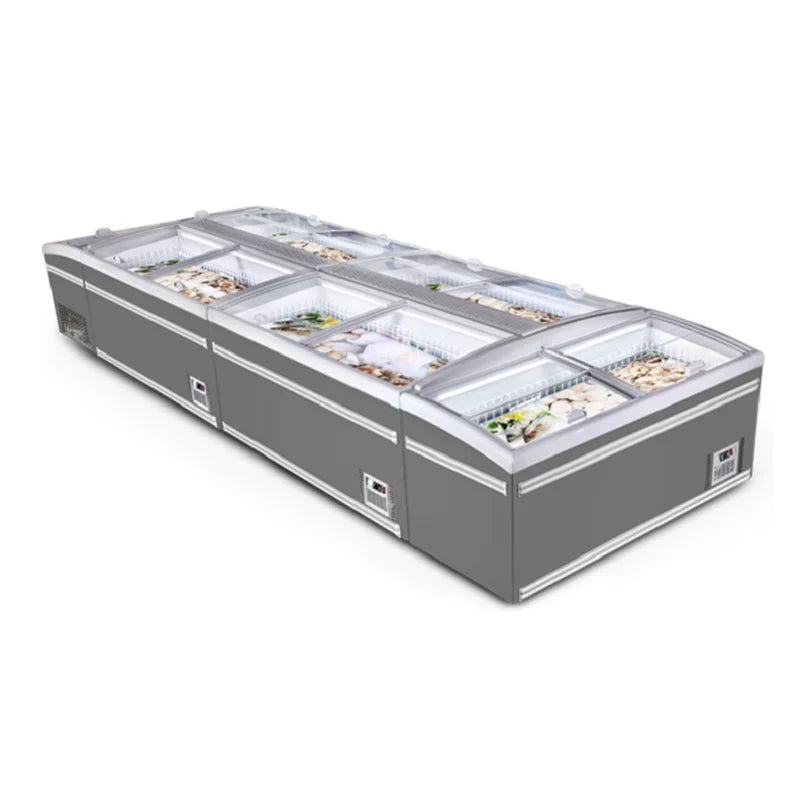 supermarket glass door ice cream meat fridge commercial horizontal refrigerator showcase display chest freezers