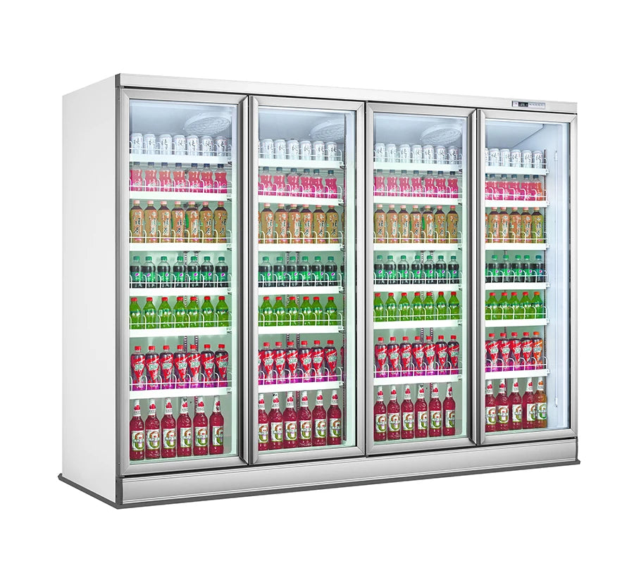 vertical upright glass door display freezer Beverage Beer Display upright 4 doors glass upright cooler