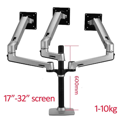 MMOOKA DL-8000 aluminum Clamp grommet 15&quot;-32&quot; long arm three lcd monitor bracket desktop holder Mechanical Spring Arm