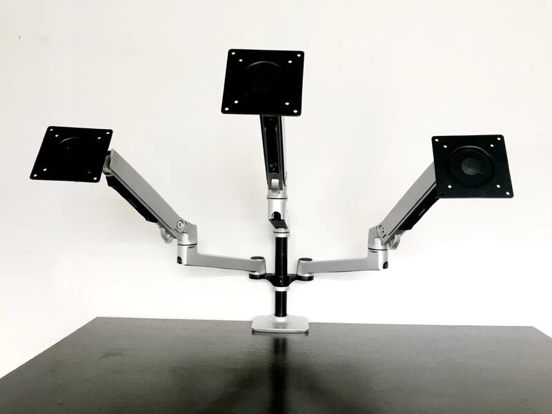 MMOOKA DL-8000 aluminum Clamp grommet 15&quot;-32&quot; long arm three lcd monitor bracket desktop holder Mechanical Spring Arm